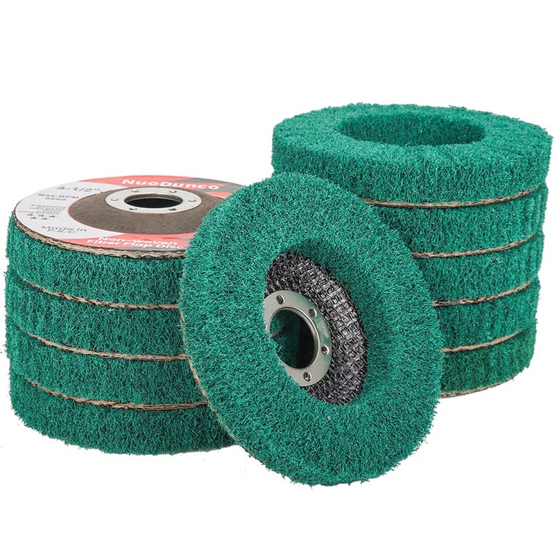 NuoDunco 10Pcs 180 Grit Scour Flap Disc 4 1/2 Inch Angle Grinder Attachment Coarse Sanding Disc Paint Rust Remover Wire Brush Metal Polishing Wheel - Image 1